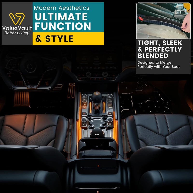 ValueVault 2Pcs Car Seat Gap Filler Organizer, Universal Gap Filler for Cars, SUVs & Trucks, Car blocker between seats to Prevent Essential Items from Falling, Car Gap Filler Designed for a Seamless interior Fit - Image 4